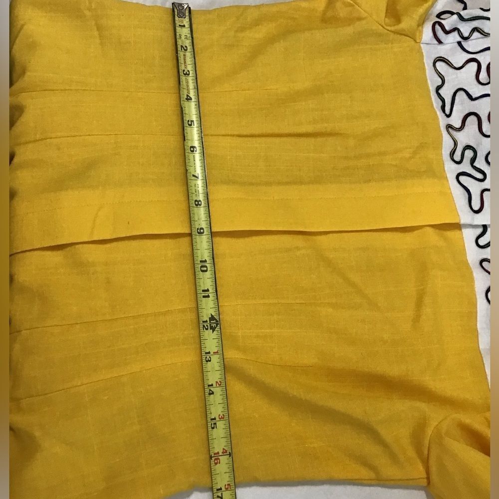 Leslie Fay Collection Yellow Vintage Align Midi Dress Short Sleeve Size 12 - Picture 12 of 16